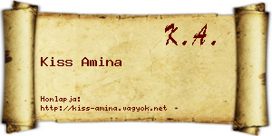 Kiss Amina névjegykártya