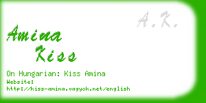 amina kiss business card